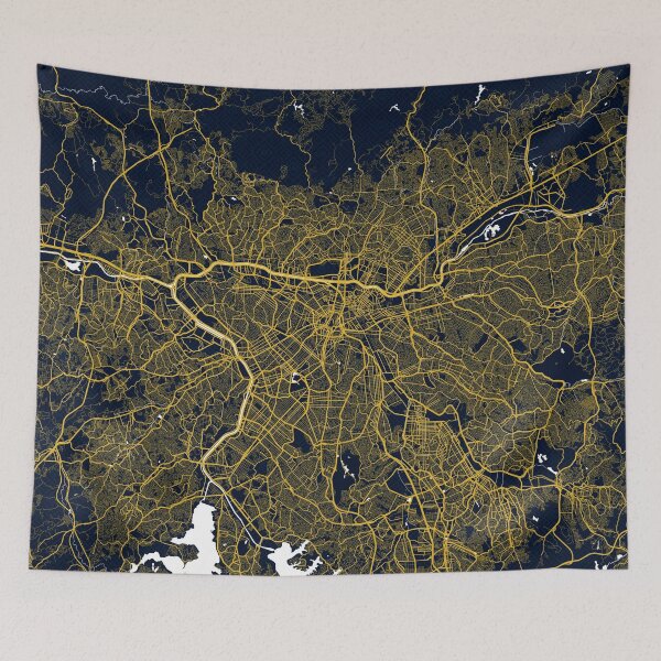 Item preview, Sao Paulo City Map of Brazil - Gold Art Deco designed and sold by deMAP.