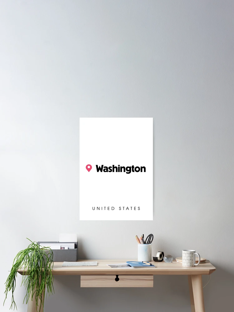 Thumbnail 2 of 3, Poster, Washington Map designed and sold by Rajadrone.