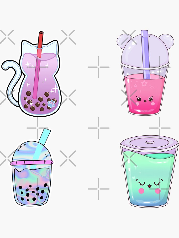 3 5 Inch Kawaii Aesthetic Boba Tea Vinyl Stickers Etsy - IMAGESEE