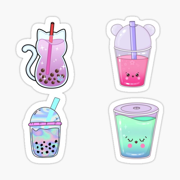 Cute Kawaii Pastel Aesthetic Bubble And Boba Tea Sticker For Sale By Artistusha Redbubble 2508