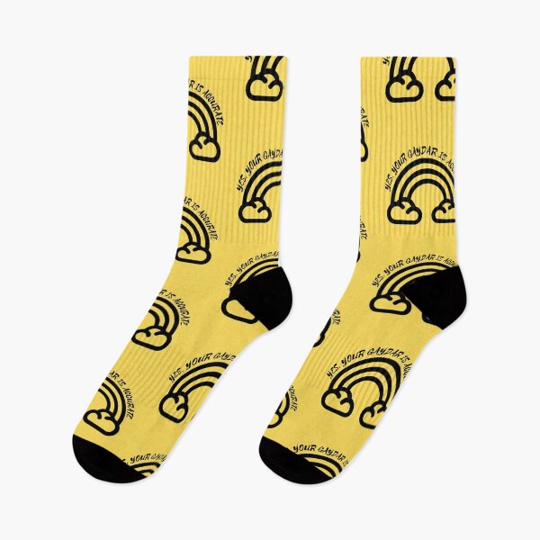 Item preview, Yes Your Gaydar Is Accurate Black And White Rainbow In Yellow designed and sold by LuckyKermit.