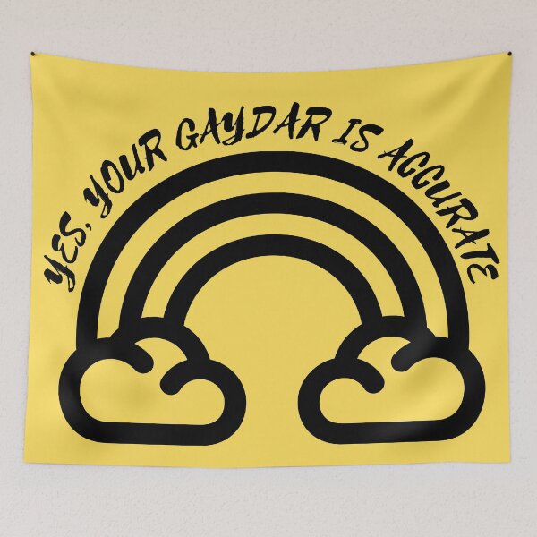 Item preview, Yes Your Gaydar Is Accurate Black And White Rainbow In Yellow designed and sold by LuckyKermit.