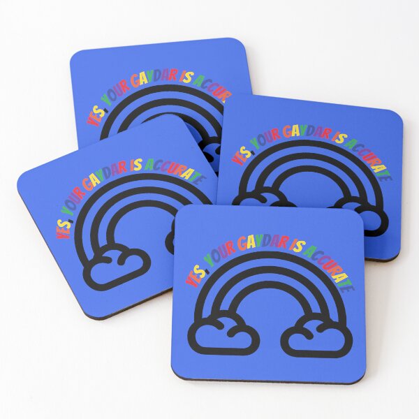 Item preview, Yes Your Gaydar Is Accurate Black And White Rainbow Colorful Letters In Blue designed and sold by LuckyKermit.