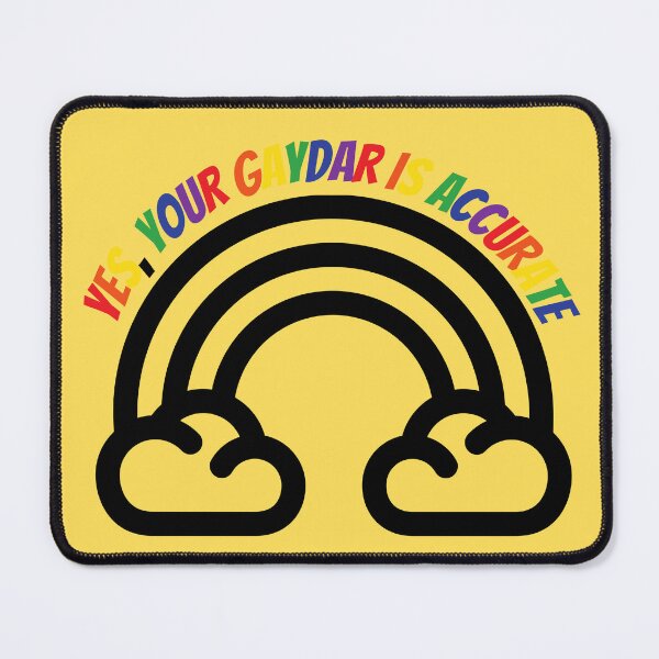Item preview, Yes Your Gaydar Is Accurate Black And White Rainbow Colorful Letters In Yellow designed and sold by LuckyKermit.
