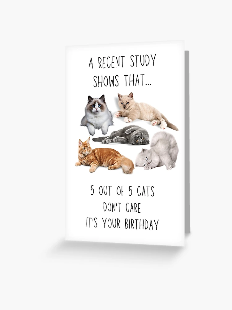 Birthday Card Cats Don't Care, Funny Troll Gift for Cat Dad, Cat Mom, Cat  Owners Greeting Card for Sale by May15Cz