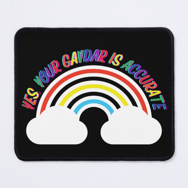 Item preview, Yes Your Gaydar Is Accurate Rainbow With Clouds In Black designed and sold by LuckyKermit.