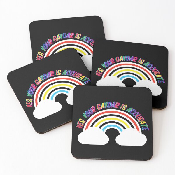 Item preview, Yes Your Gaydar Is Accurate Rainbow With Clouds In Black designed and sold by LuckyKermit.