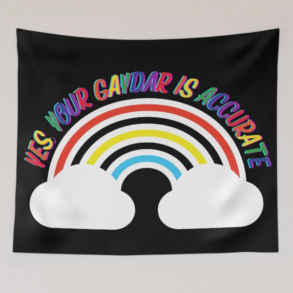Item preview, Yes Your Gaydar Is Accurate Rainbow With Clouds In Black designed and sold by LuckyKermit.