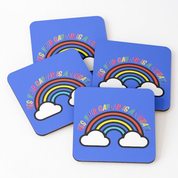 Item preview, Yes Your Gaydar Is Accurate Rainbow With Clouds In Blue designed and sold by LuckyKermit.