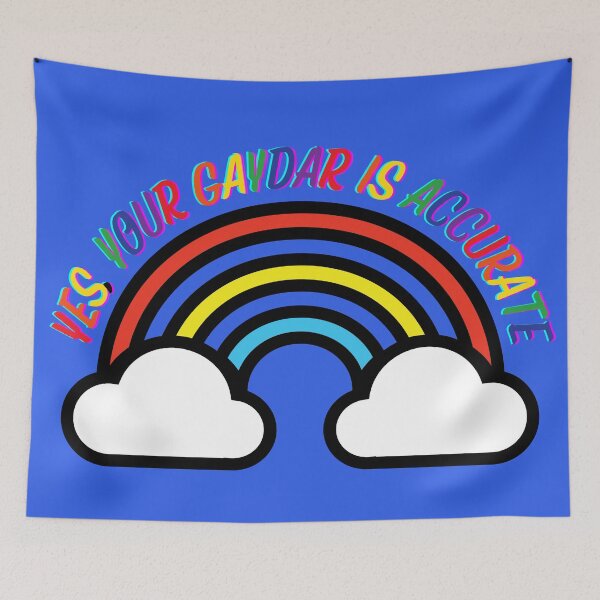 Item preview, Yes Your Gaydar Is Accurate Rainbow With Clouds In Blue designed and sold by LuckyKermit.