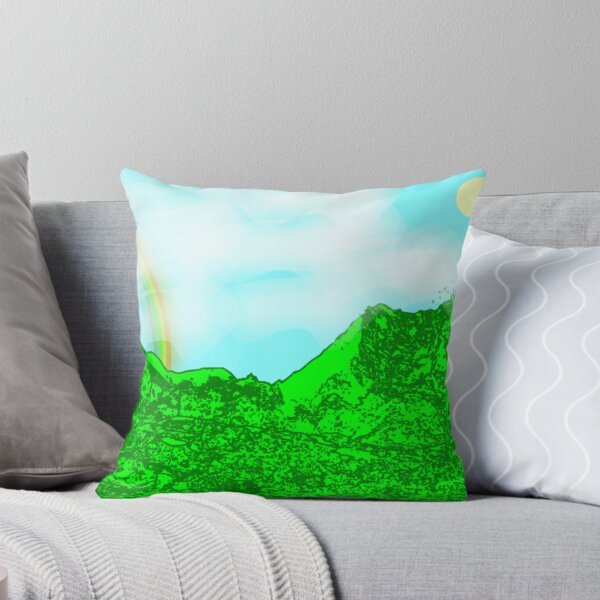Item preview, Green mountain and rainbow  designed and sold by VeganGuitarizm.