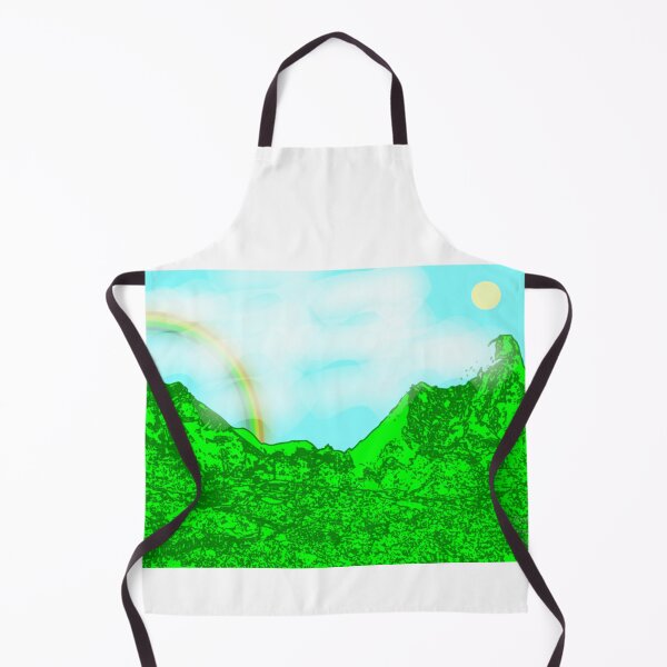 Item preview, Green mountain and rainbow  designed and sold by VeganGuitarizm.