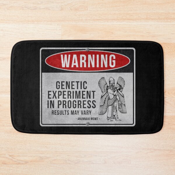 Item preview, Funny Anunnaki Warning Sign - Genetic Experiement In Progress designed and sold by NatIntrovertSoc.