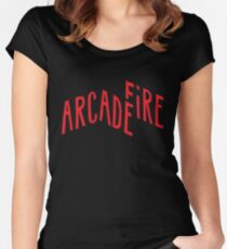 "Red Logo" of Arcade Fire Women's Fitted Scoop T-Shirt