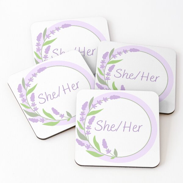 Item preview, She her lavender pronoun design designed and sold by mjalred.