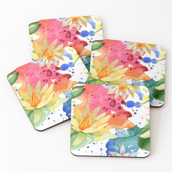 Item preview, Beautiful yellow lotus flowers seamless patern summer design designed and sold by ketkidesign.