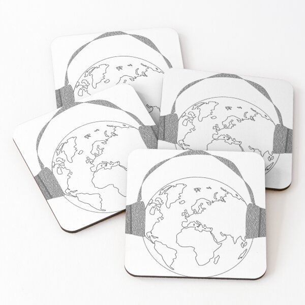 Item preview, Planet earth with headphones designed and sold by VeganGuitarizm.