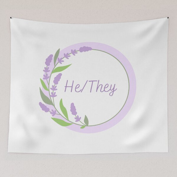 Item preview,  He they lavender pronoun designs designed and sold by mjalred.