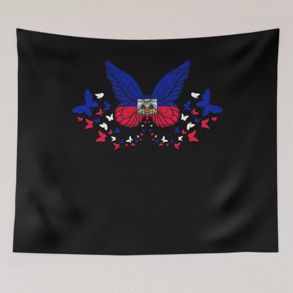 Item preview, Haiti Haitian Haiti Flag Butterflies designed and sold by ShopTheStyle.