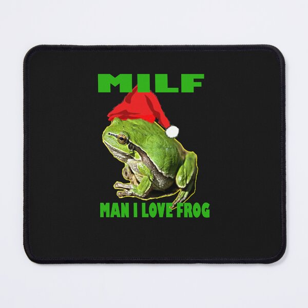 Item preview, Milf man i love frogs flag ,merry milfmas,funny xmas green santa frog with red hat designed and sold by indahyanimake.