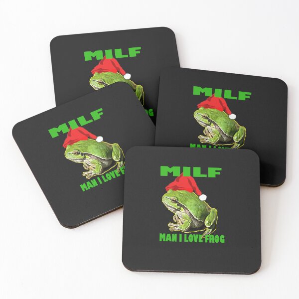 Item preview, Milf man i love frogs flag ,merry milfmas,funny xmas green santa frog with red hat designed and sold by indahyanimake.