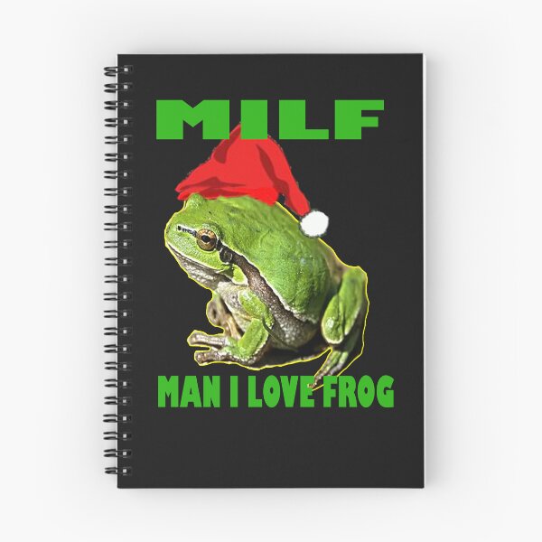 Item preview, Milf man i love frogs flag ,merry milfmas,funny xmas green santa frog with red hat designed and sold by indahyanimake.