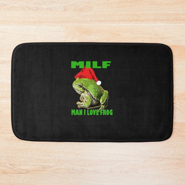 Item preview, Milf man i love frogs flag ,merry milfmas,funny xmas green santa frog with red hat designed and sold by indahyanimake.
