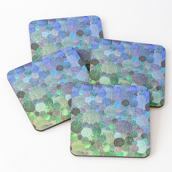 Item preview,  Pink Teal Glitter Mermaid Dots and Circles designed and sold by UtArt.