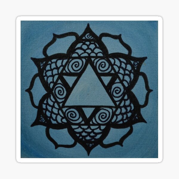 PINEAL GLAND EXPANSION MANDALA ~ SACRED GEOMETRY FOR THE SOUL~ BLUE Sticker