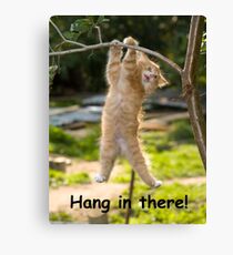 Hang in There Cat Poster - Perfect Funny Motivational Poster For Home or Office - Humorous Decor, Funny Quote Canvas Print