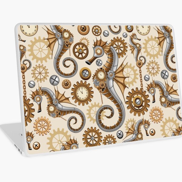 Steampunk Seahorse Vintage Surreal Art Laptop Skin