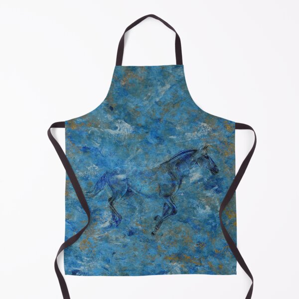 Item preview, Galloping horse 3 - gold blue marbled background designed and sold by SylvieG18.