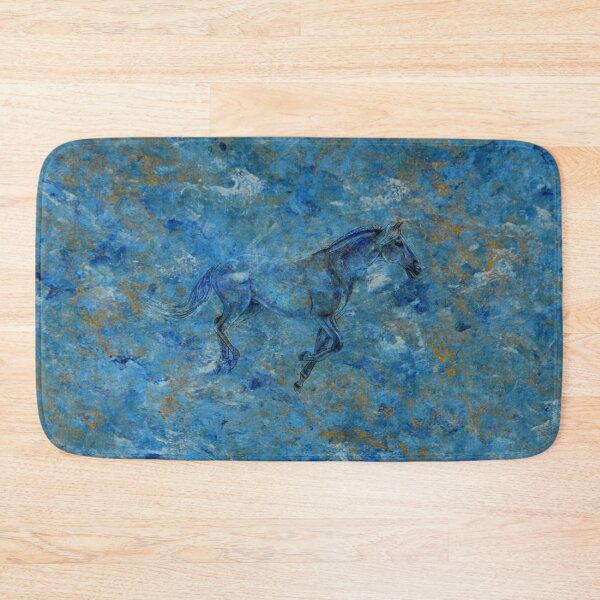 Item preview, Galloping horse 3 - gold blue marbled background designed and sold by SylvieG18.