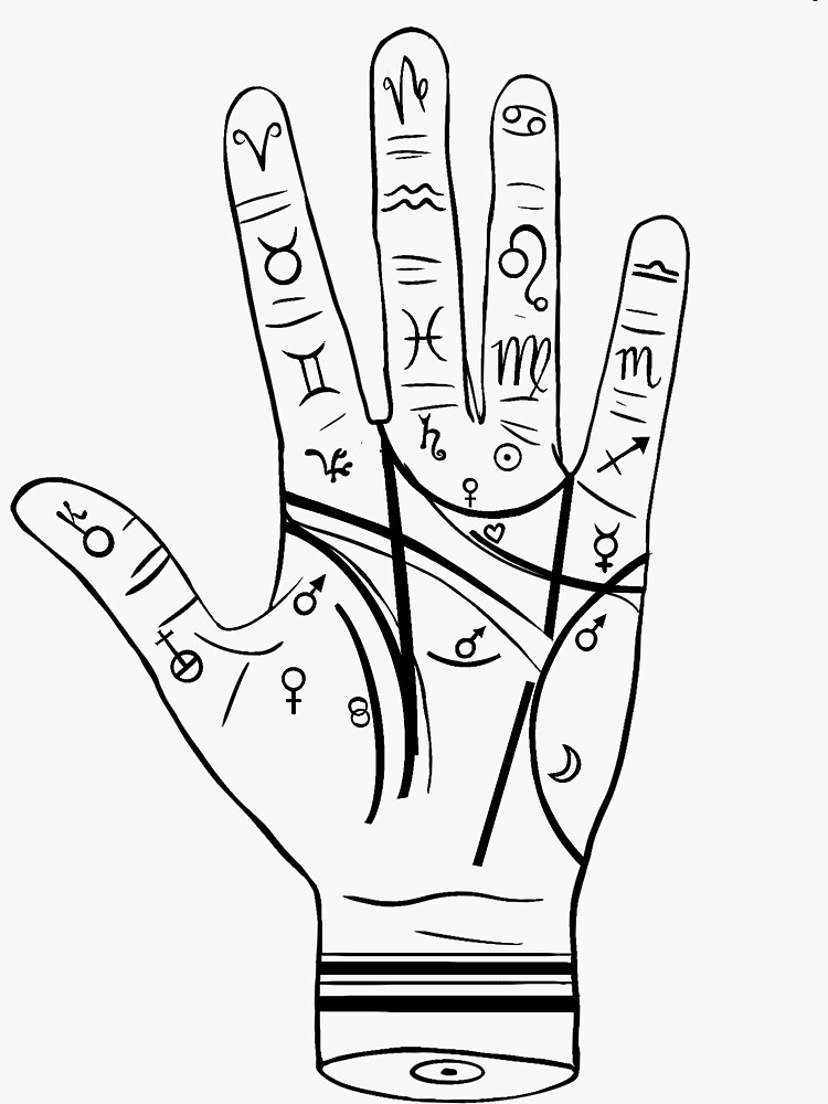 "Palm Reader Chart" Sticker for Sale by ShaylaMichelle Redbubble