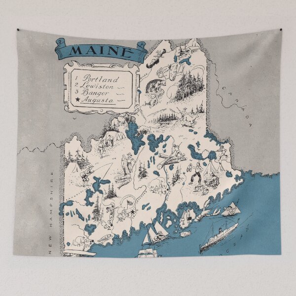 Item preview, 1926 Maine map - Christmas gift - birthday gift - anniversary gift idea - gift for grandparent, mather, father designed and sold by mappendant.