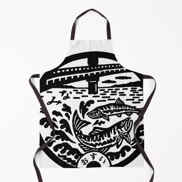 Item preview, Fish in near bridge in Japan depicted on manhole - black designed and sold by mattraski.