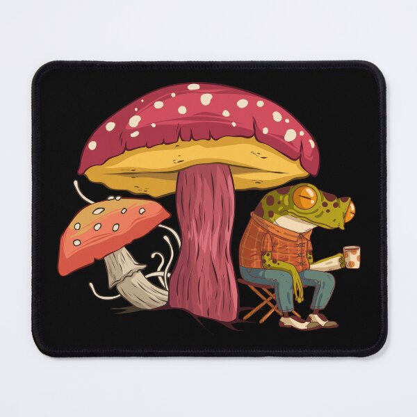 Item preview, Frogs Drinking Tea Mushroom Cottagecore Aesthetic Frog designed and sold by Tarapetlover.