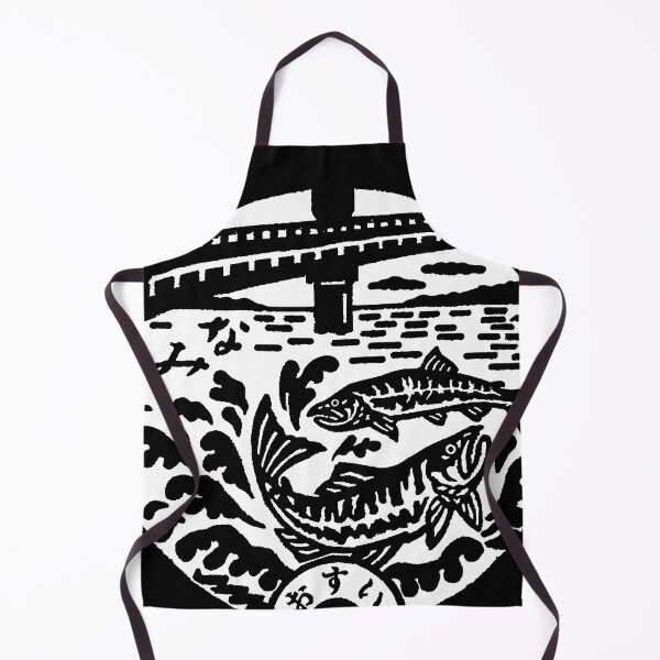 Item preview, Fish in near bridge in Japan depicted on manhole - white designed and sold by mattraski.