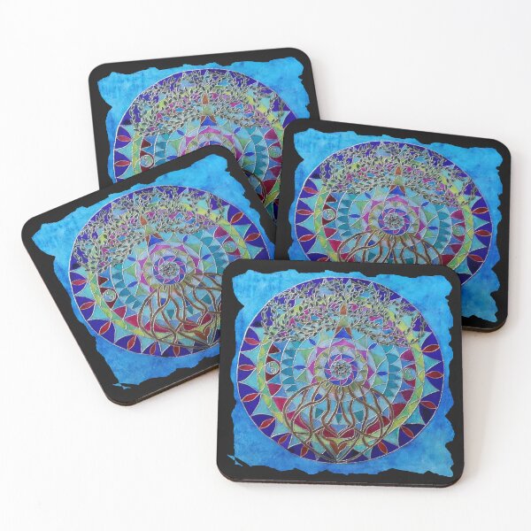 Item preview, Tree of Life mandala in blue - Renate van Nijen designed and sold by Renate van Nijen.