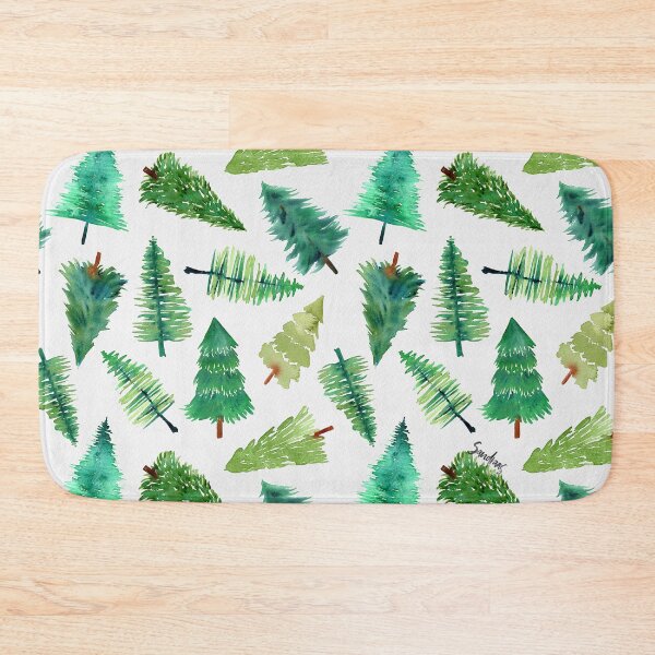 Item preview, Watercolor Pine Trees White designed and sold by SandraArtStudio.