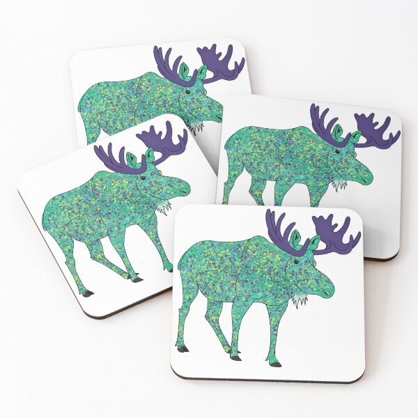 Item preview, Paint Splatter Moose- Purple and Green designed and sold by Leah Haas.