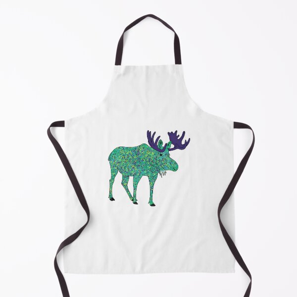 Aperçu de l'œuvre Paint Splatter Moose- Purple and Green créée et vendue par Leah Haas.