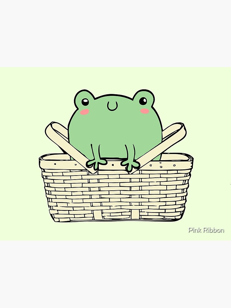 "Frog in Basket Cute Basic Cartoon" Poster for Sale by PollyPocketPink