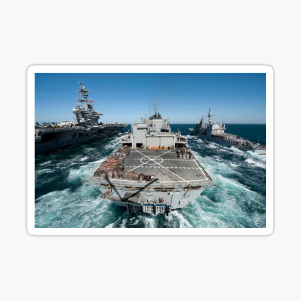 Item preview, STK106181M-Underway replenishment at sea with U.S. Navy ships in the Arabian Gulf. designed and sold by StocktrekImages.