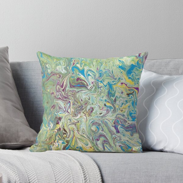 Item preview, Green Abstract Paint Pour designed and sold by TheBirdLady.