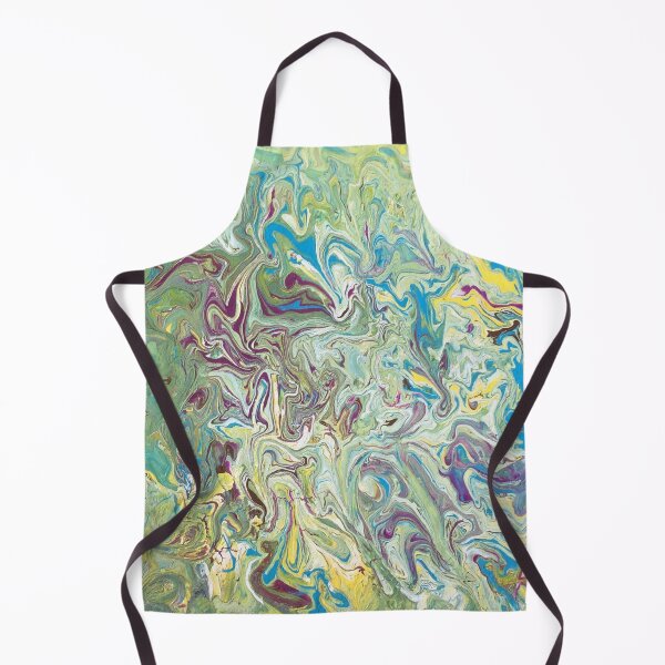 Item preview, Green Abstract Paint Pour designed and sold by TheBirdLady.