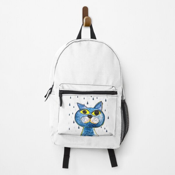 Item preview, Blue Cat Meow Cat Kitten Funny Kitty in the rain designed and sold by JJArtsGoods.