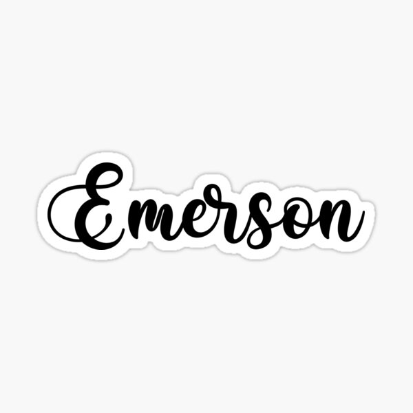 Emerson Name Handwritten Calligraphy Sticker For Sale By Yelenastore Redbubble