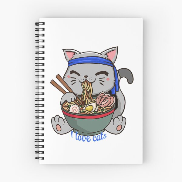 Item preview, Cat eats noodles designed and sold by Bigilyy.
