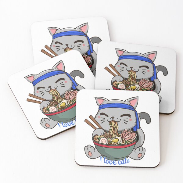 Item preview, Cat eats noodles designed and sold by Bigilyy.